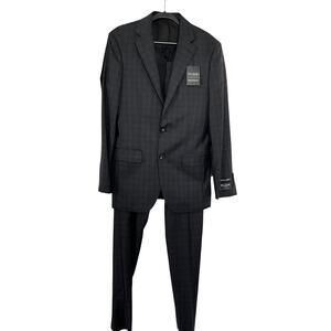 Jos. A. Bank Traveler Brown Wool Plaid Two Piece Suit Set Men’s Size 36R/30W NWT